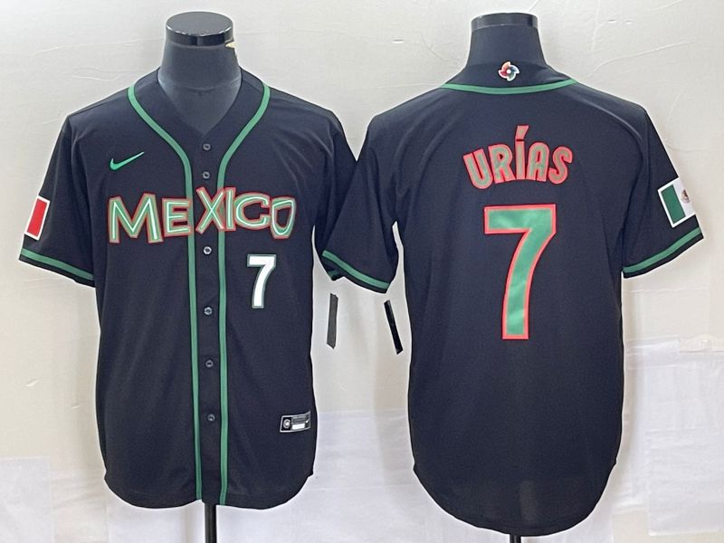 Men 2023 World Cub Mexico #7 Urias Black green Nike MLB Jersey6->more jerseys->MLB Jersey
